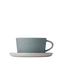 Sale Blomus Ceramic Stoneware Tea Cups and Saucers - Set of 2 - SABLO