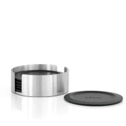 Hot Blomus Coasters With Stainless Steel Holder - Round