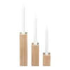New Blomus DREVA Oak Candle Holder Set - 3pc