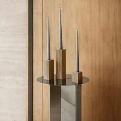 New Blomus DREVA Oak Candle Holder Set - 3pc