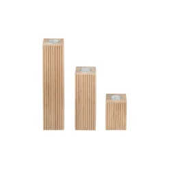 New Blomus DREVA Oak Candle Holder Set - 3pc