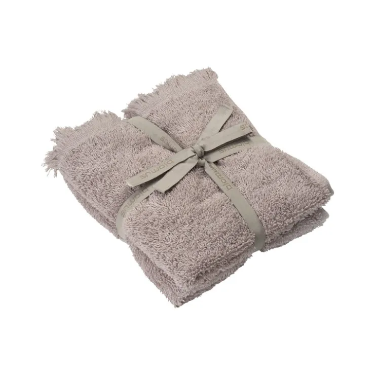 Best Blomus FRINO Fringed Organic Cotton Terry Guest Hand Towels 12 x 20 - 2pcs