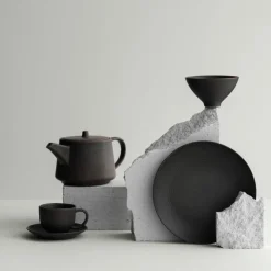 Sale Blomus KUMI Stoneware Espresso Cups With Saucers - Set of 2
