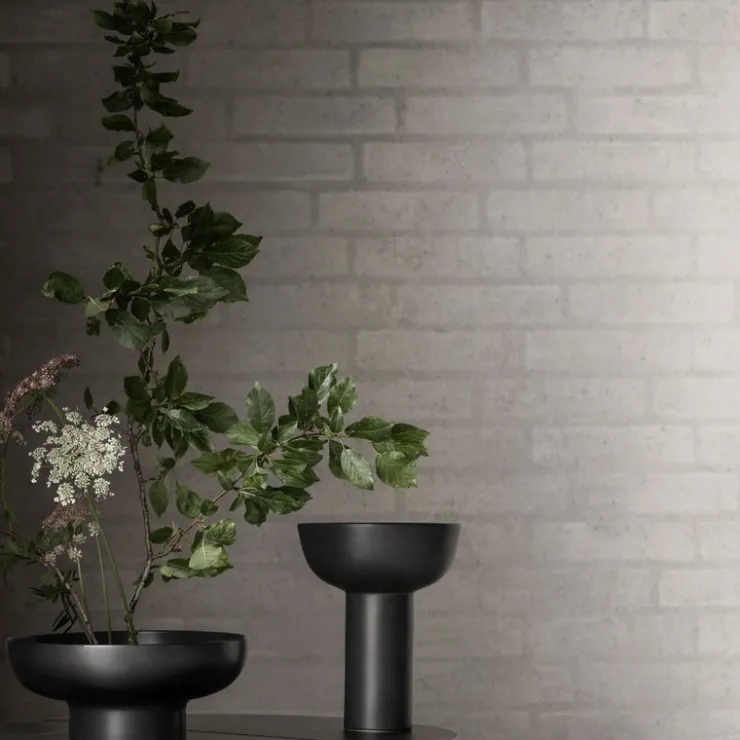 Discount Blomus MIYABI Ceramic Vase - Low With Flower Grid