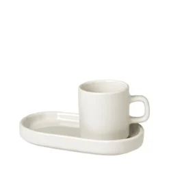 Hot Blomus PILAR Espresso Cups with Trays, Set of 2
