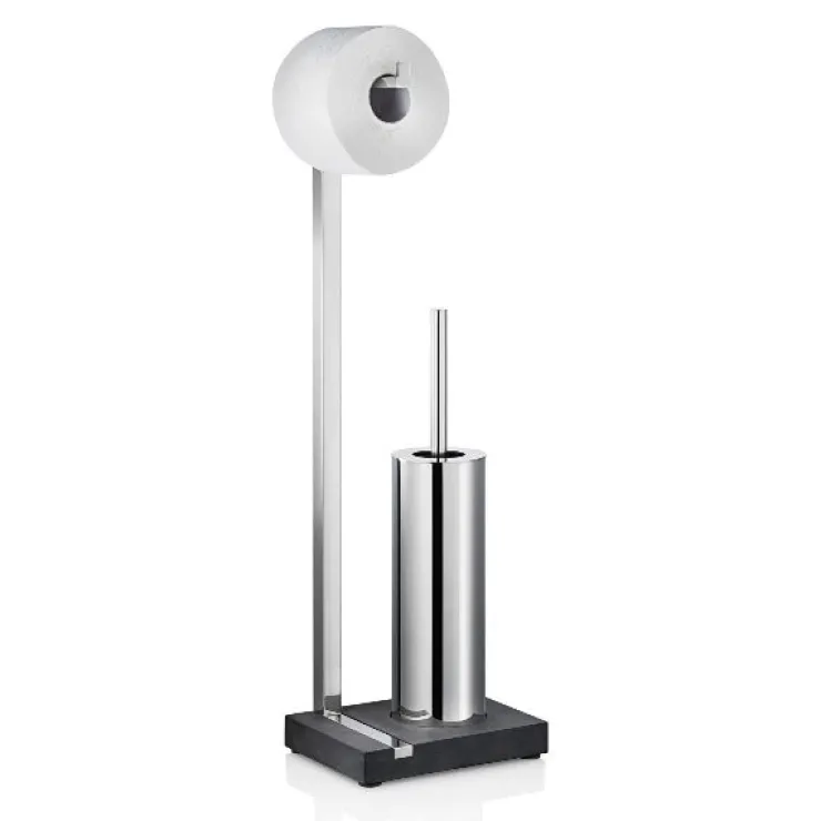 Online Blomus Toilet Butler With Tall Brush Holder - 1 Roll Polished